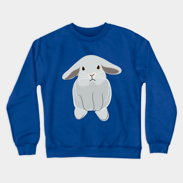 Grey Bunny Crewneck Sweatshirt by jsdesignandillustrations